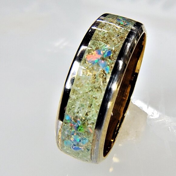 "Orchid Garden" Ring with Emeralds & Purple Opal - Picture 2 of 8